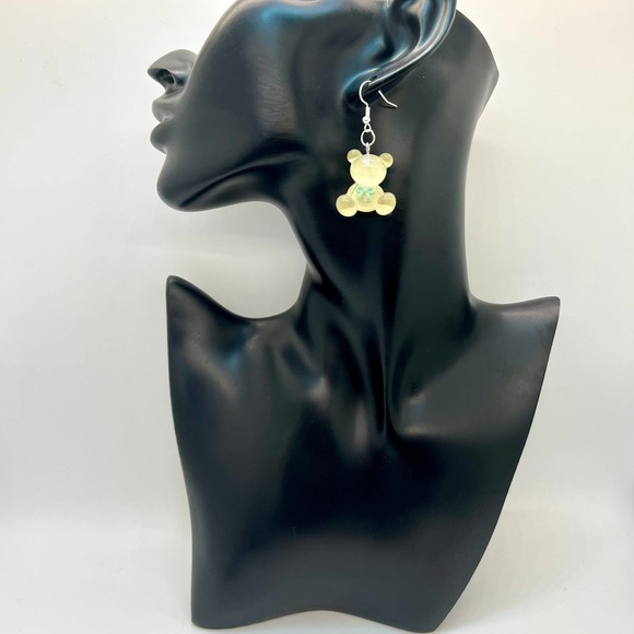 Teddy Bear Earrings - Gender Reveal Earrings - Baby Shower Earrings - DDLG Earri - Picture 6 of 10